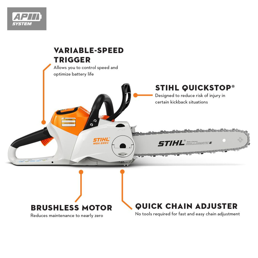 msa 220 battery powered chainsaw
