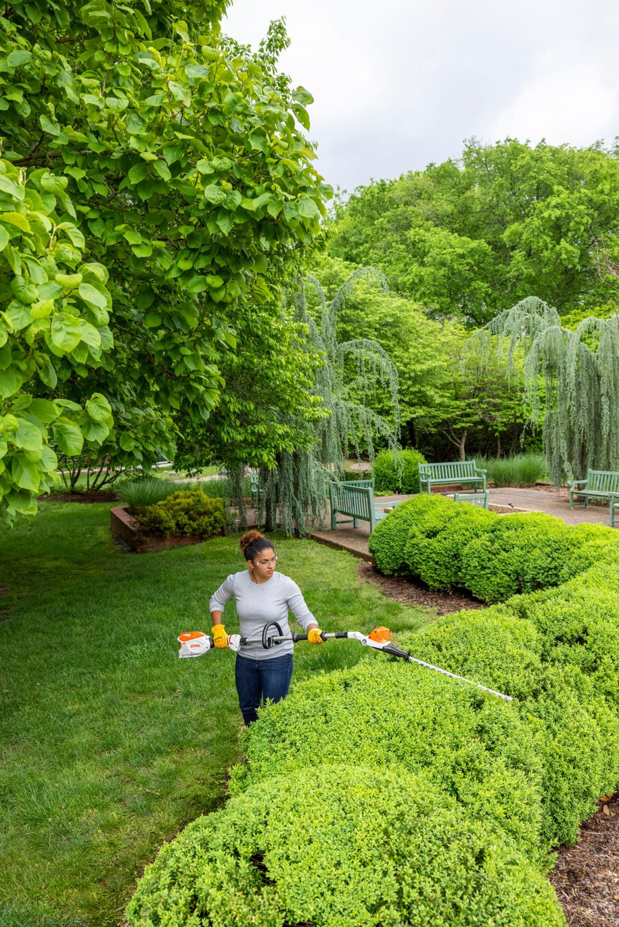 hla 66 battery powered extended-reach hedge trimmer