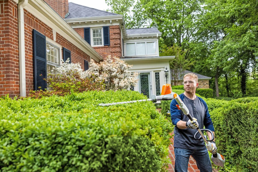 hla 56 battery powered extended-reach hedge trimmer