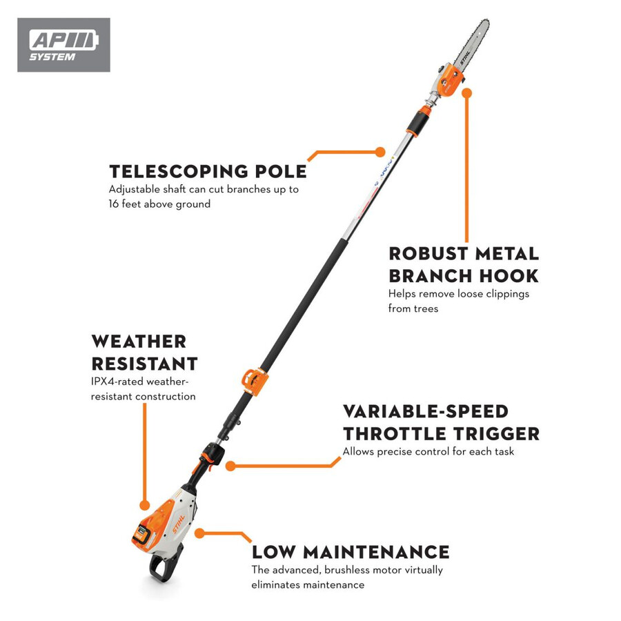 hta 135 battery powered pole pruner